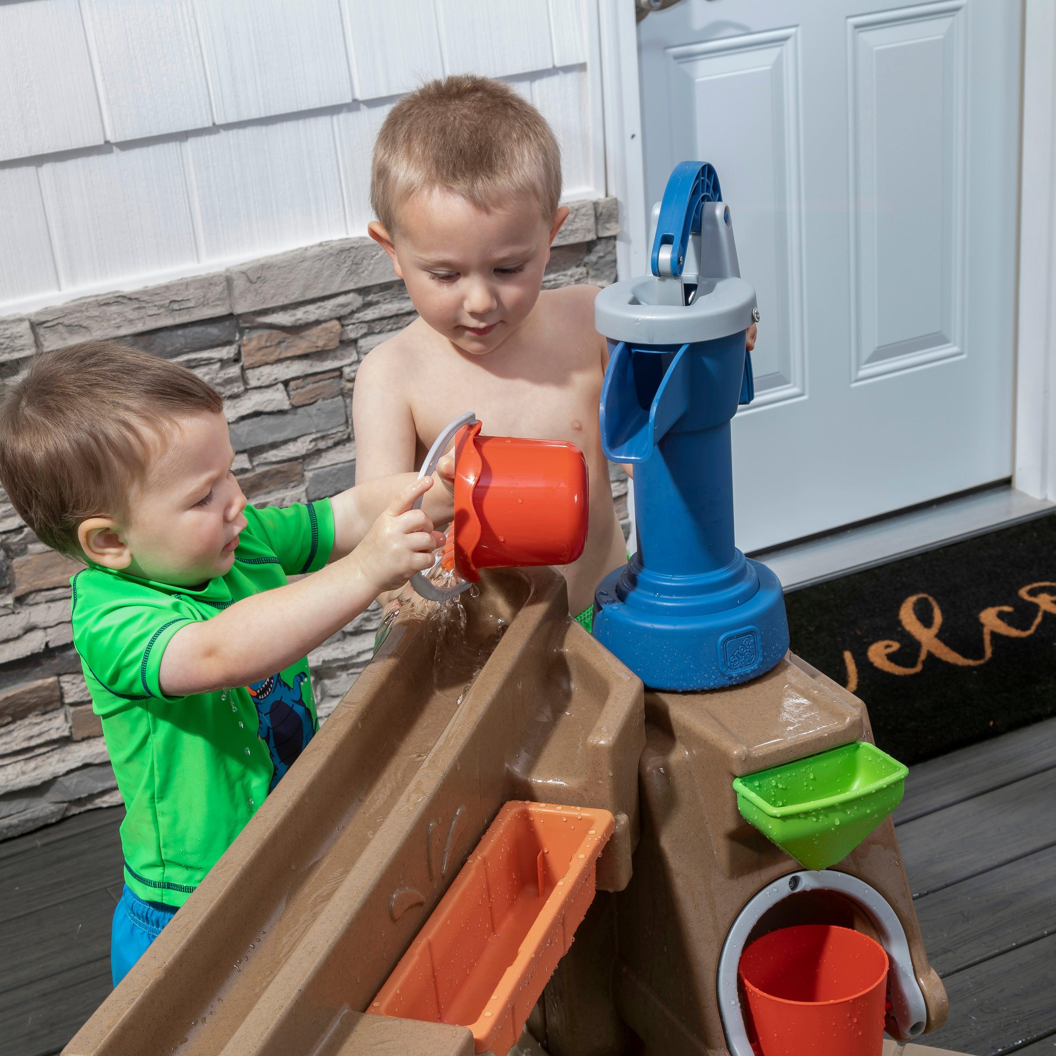 Step2 Pump & Splash Discovery Pond Water Table Outdoor Water Toy with Water Pump, Brown - FunCorp India