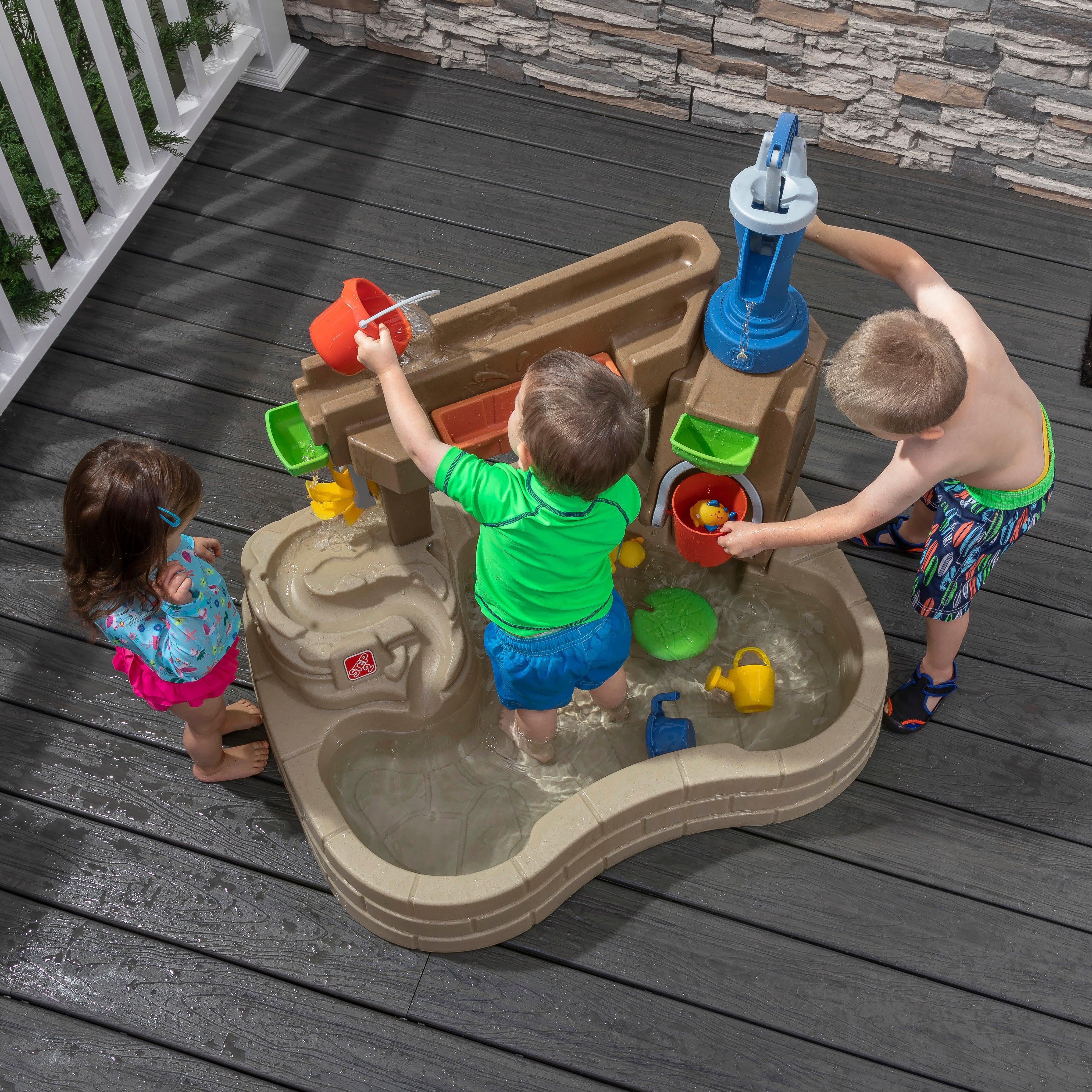 Step2 Pump & Splash Discovery Pond Water Table Outdoor Water Toy with Water Pump, Brown - FunCorp India