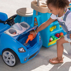 Step2 Stop & Go Market Kids Pretend Play Store & Toll Booth with Toy Cash Register, Blue - FunCorp India