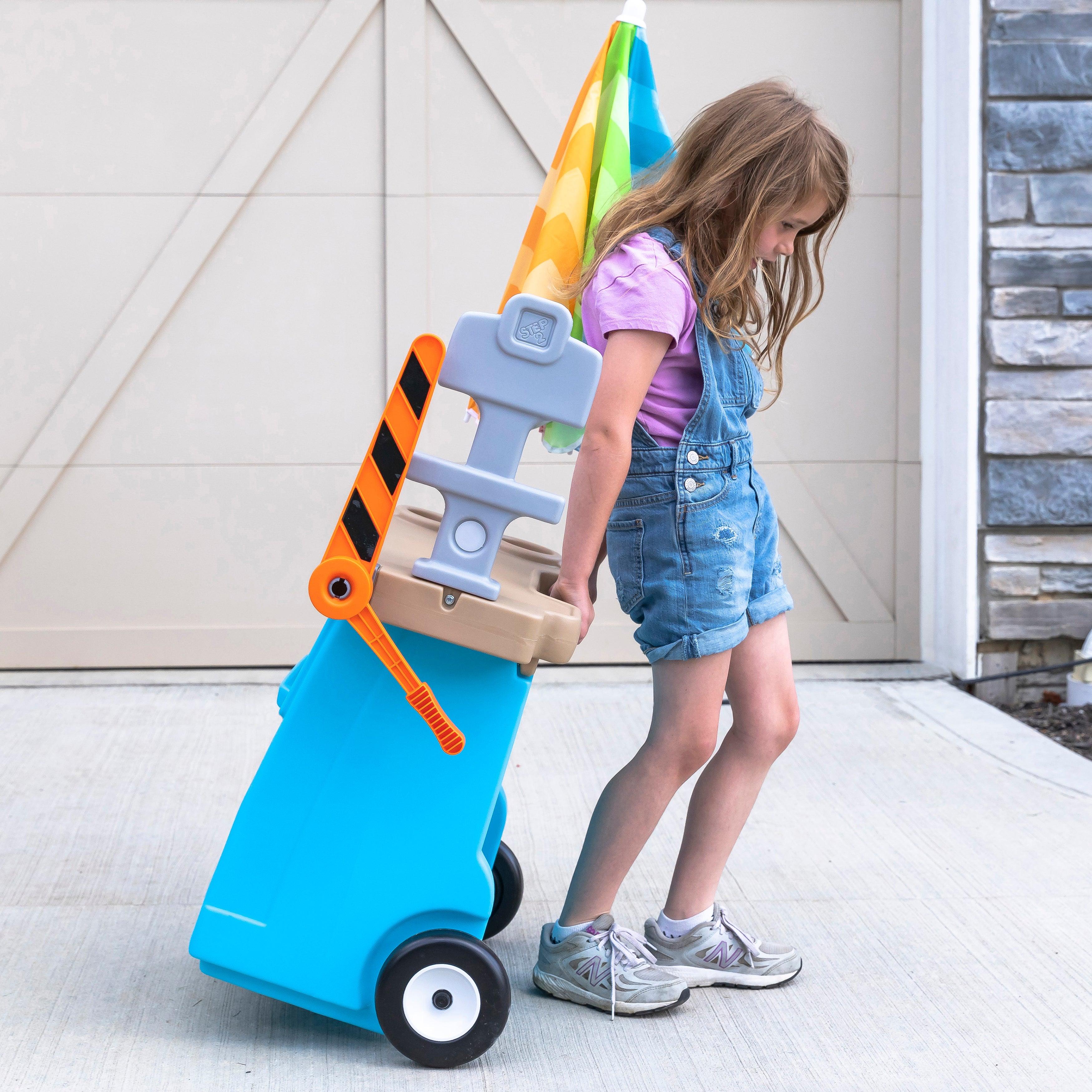 Step2 Stop & Go Market Kids Pretend Play Store & Toll Booth with Toy Cash Register, Blue - FunCorp India