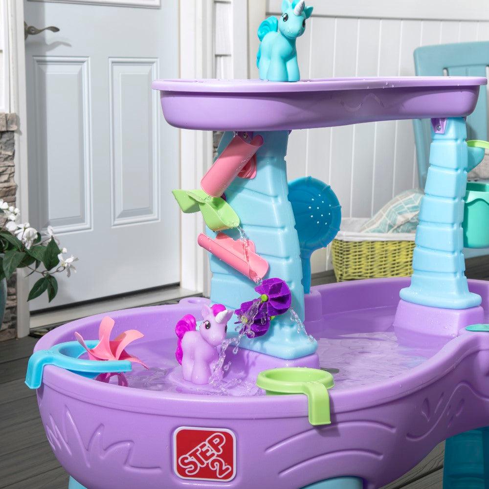 Step2 Rain Showers & Unicorns Water Table Kids Water Play Table with 13-Pc Unicorn Toy Accessory Set, Purple - FunCorp India
