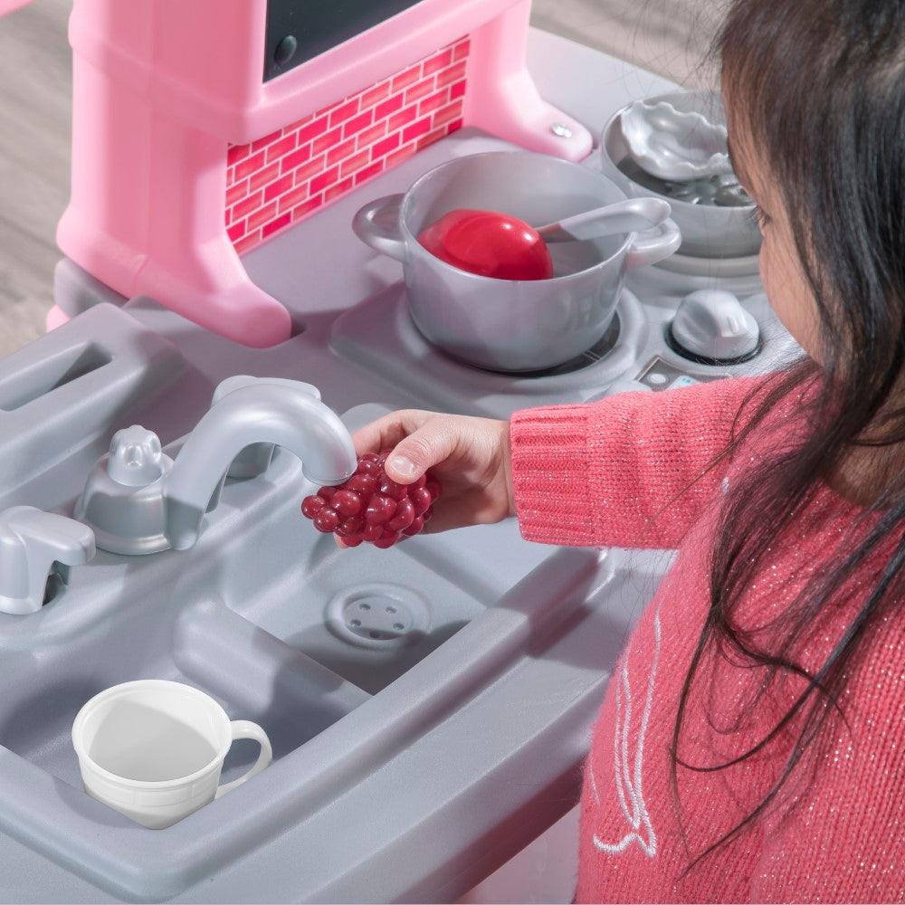 Step2 Great Gourmet Kitchen Playset with Accessories for Toddlers, Light Pink - FunCorp India