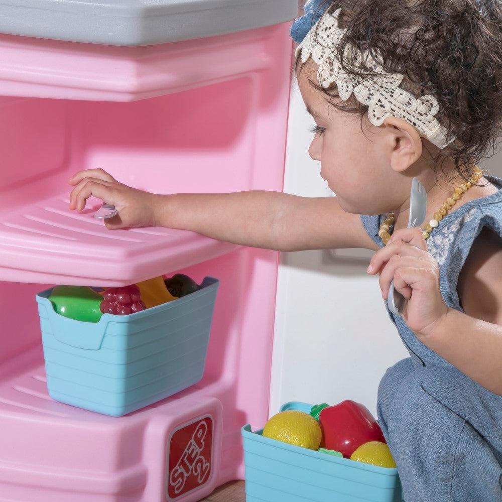 Step2 Great Gourmet Kitchen Playset with Accessories for Toddlers, Light Pink - FunCorp India