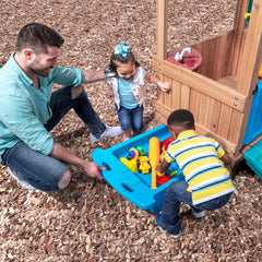 Step2 Woodland Adventure Playhouse Wooden Playset with Slide for Kids, Brown - FunCorp India