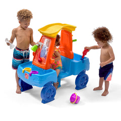 Step2 Car Wash Splash Center Kids Outdoor Water Table Toy for Toddlers, Blue/Orange - FunCorp India