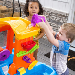 Step2 Car Wash Splash Center Kids Outdoor Water Table Toy for Toddlers, Blue/Orange - FunCorp India