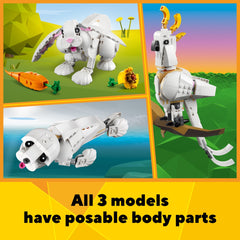 LEGO Creator 3in1 White Rabbit Building Kit For Ages 8+