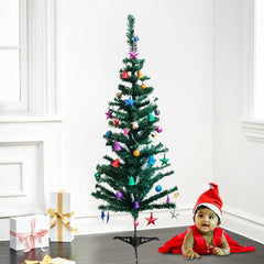 PartyCorp 4 ft Xmas Tree with 48 Decoration Glitter Ornaments and Danglers with Santa Hat for Home, Living Room Decor Combo - FunCorp India