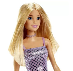 Barbie Glitz Blonde Hair Doll (Lavender Metallic Mini Dress) for Kids Ages 3+