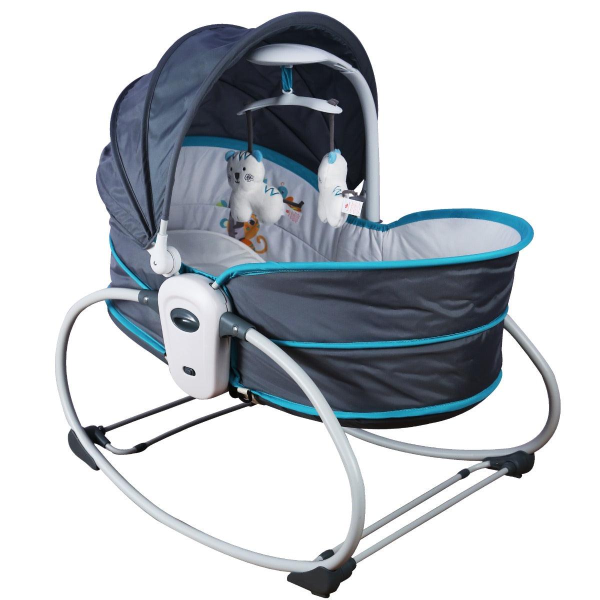 Mastela 5 In 1 Rocker & Bassinet Teal - For Ages 0-4 Years