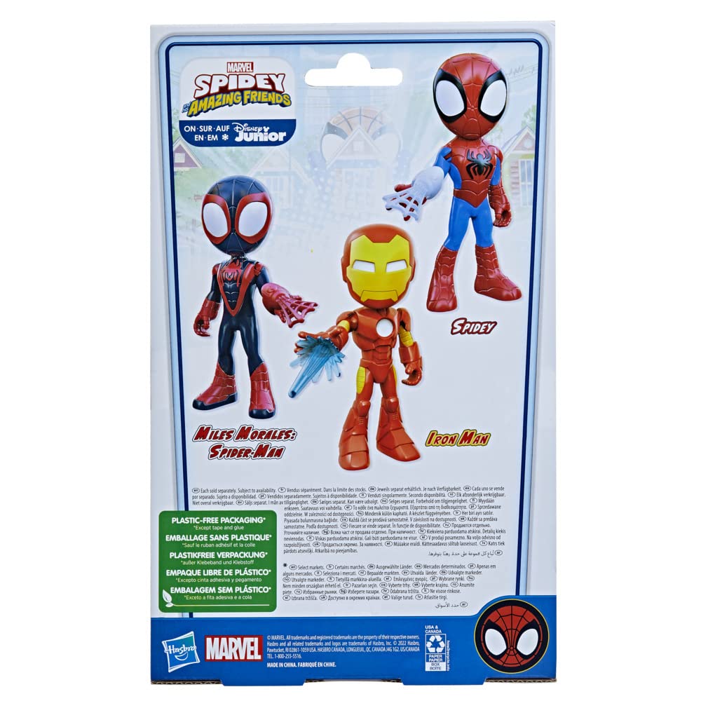 Marvel Spidey and His Amazing Friends Supersized 9-Inch Iron Man Action Figure for Kids Ages 3 and Up