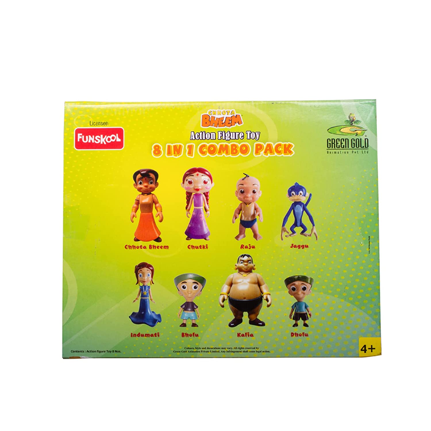 Funskool-Chhota Bheem and Friends with Articulation 8IN1 Inch Action Figure Pack for Ages 4+