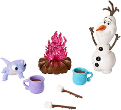 Disney Frozen 2 Olaf and Bruni Figures with Campfire Accessories for Kids Ages 3+