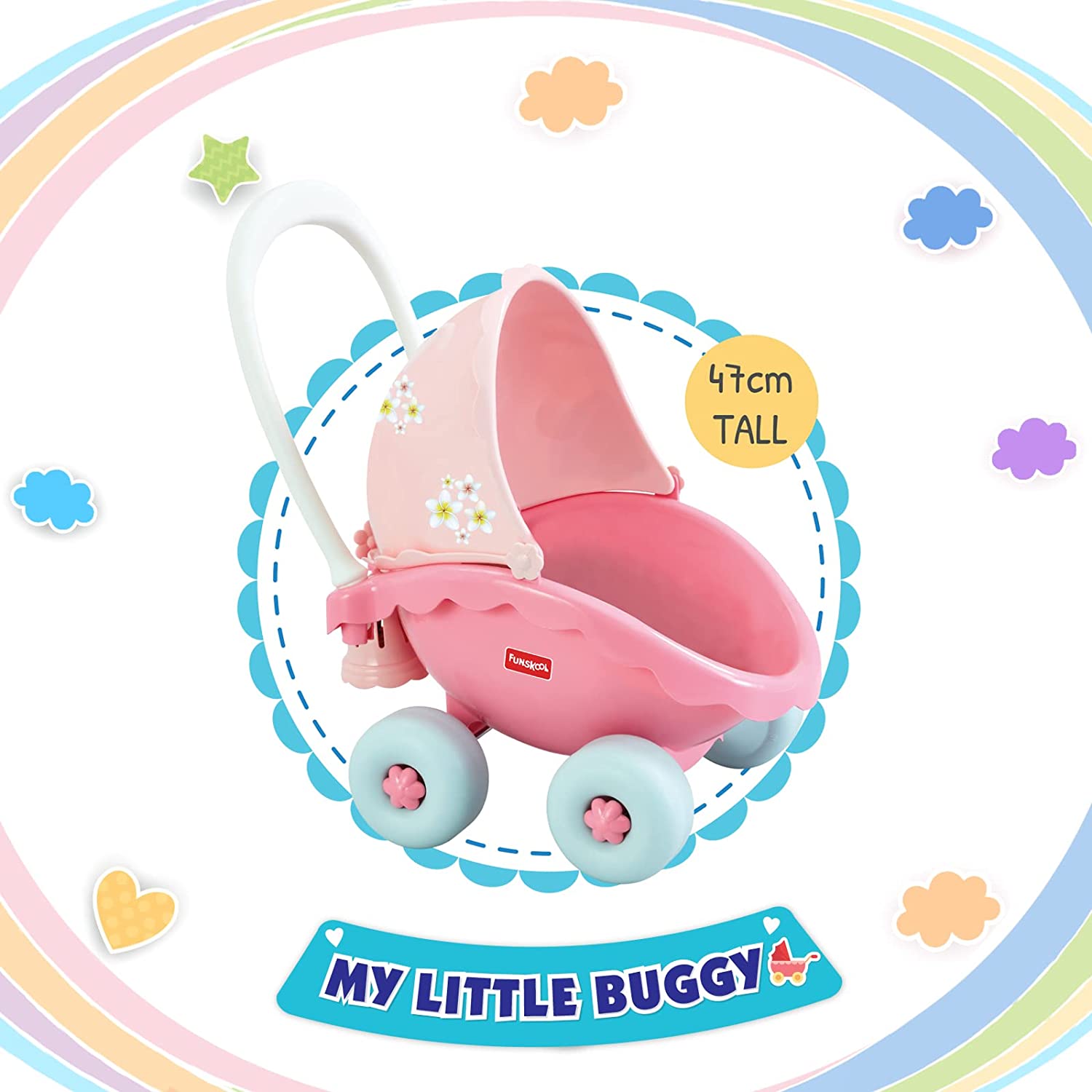 Funskool Giggles My Little Buggy, Pink Push & Drive Buggy for 18 Months & Above