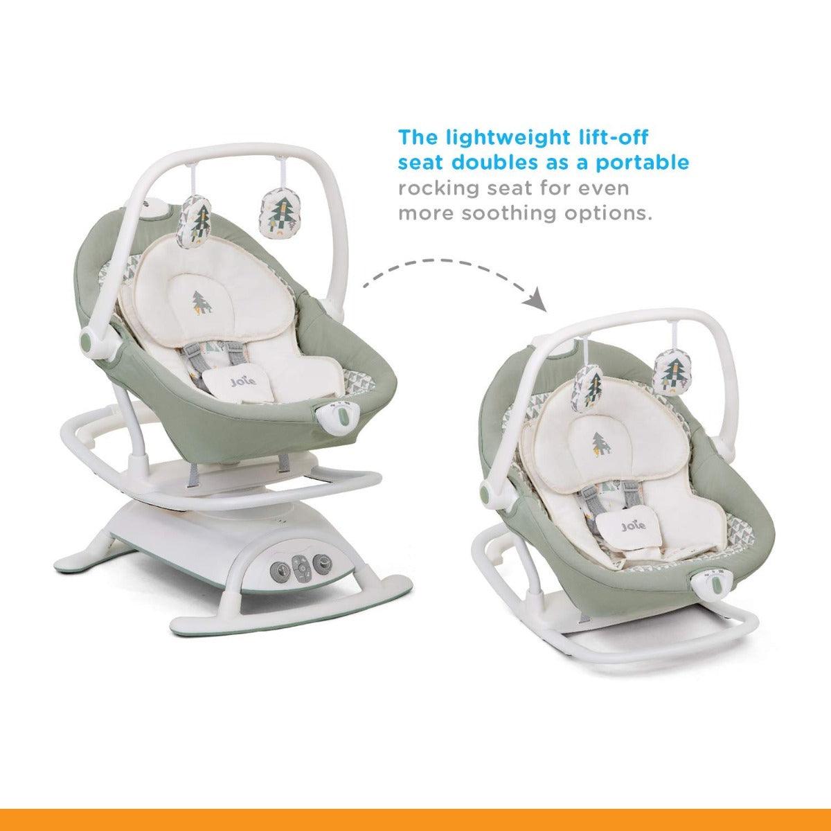 Joie Sansa in1 Electric Swing Wild Island Rocker and Bouncer with Three Position Recline for Toddler Ages 0-1 Years