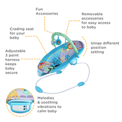 Mastela Music Vibrations Bouncer Aqua - For Ages 0-1 Years