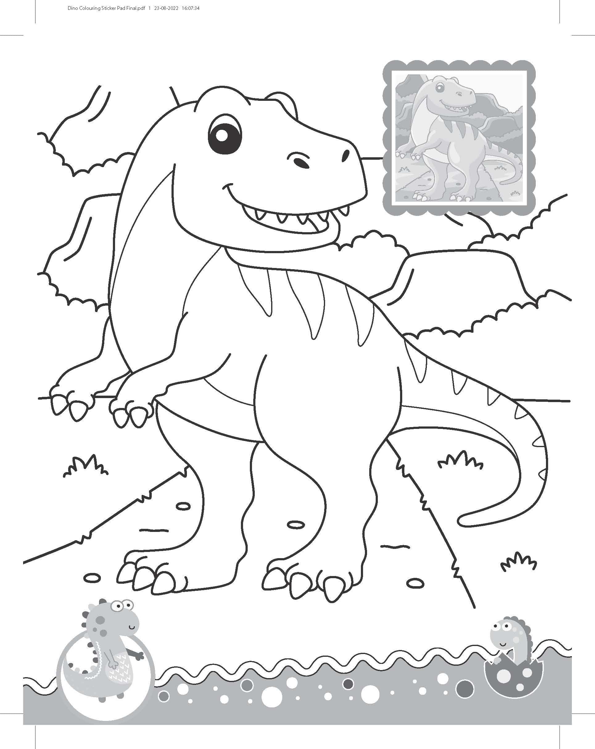 Dreamland Dinosaurs - It's Colour time with Stickers - An Activity Book For Kids Ages 3+