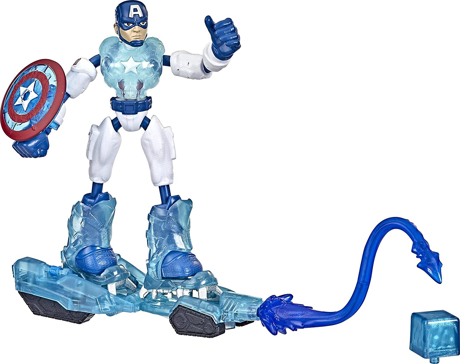 Marvel Avengers Bend and Flex Missions 6-Inch-Scale Captain America Ice Mission Figure with 2-in-1 Accessory for Ages 4 and Up