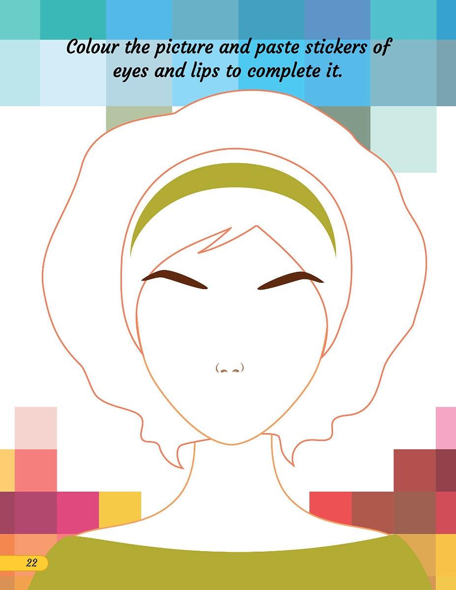 Make A Pretty Face with 100+ Stickers - Interactive Book for Kids Ages 5+ (English)
