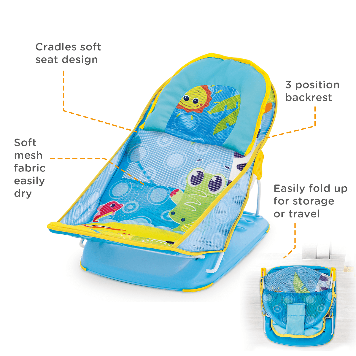 Mastela Deluxe Baby Bather Blue P4 - For Ages 0-1 Years