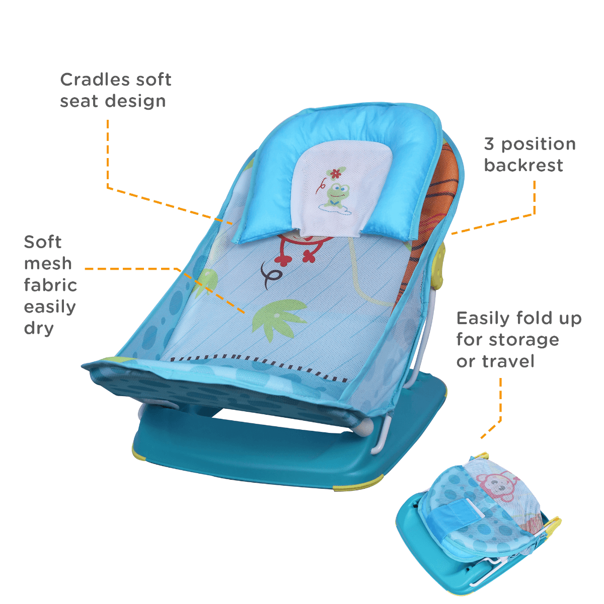 Mastela Deluxe Baby Bather Teal - For Ages 0-1 Years