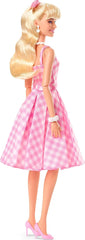 Barbie The Movie Doll Wearing Pink and White Gingham Dress with Daisy Chain Necklace for Ages 3 Years and Up