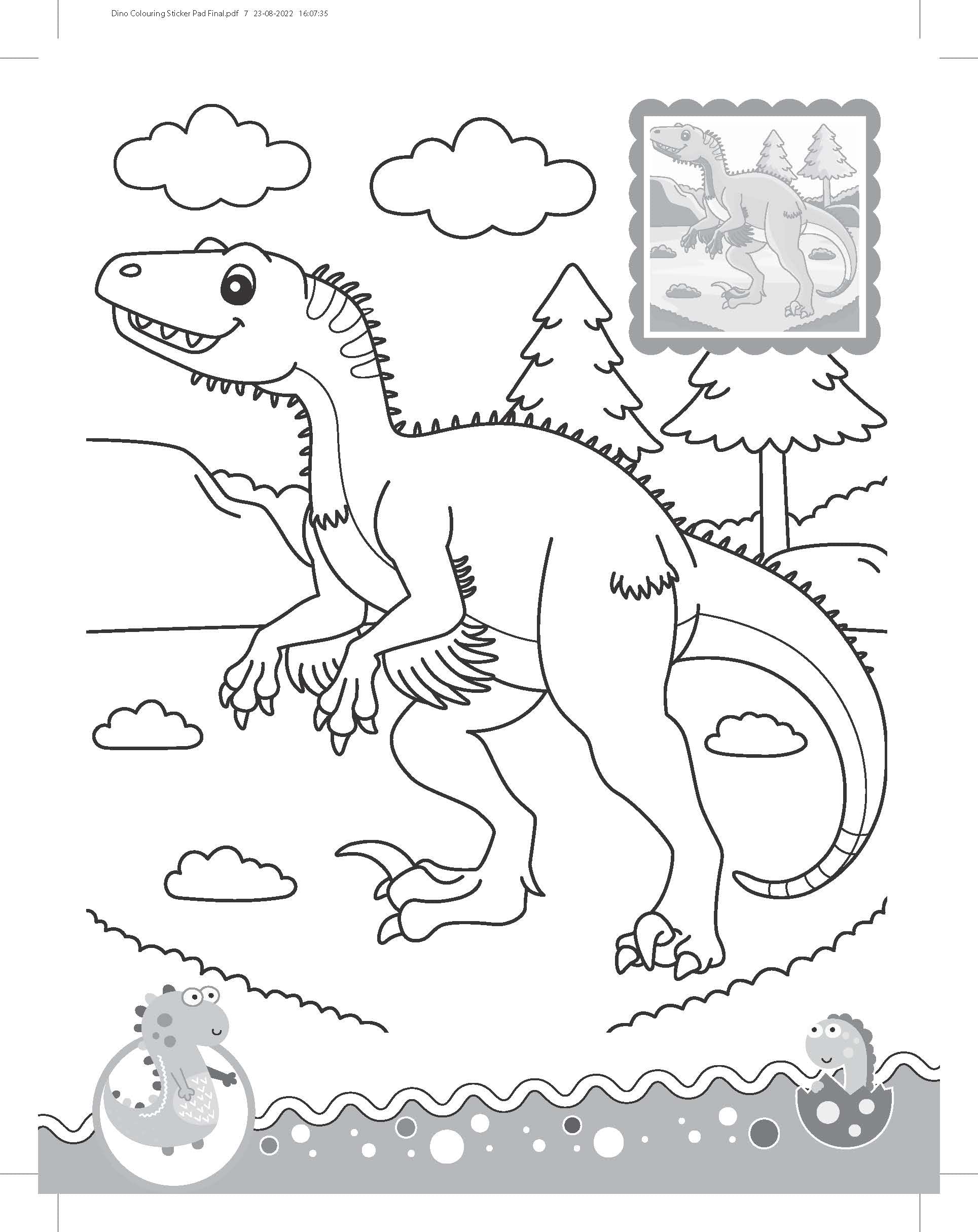 Dreamland Dinosaurs - It's Colour time with Stickers - An Activity Book For Kids Ages 3+