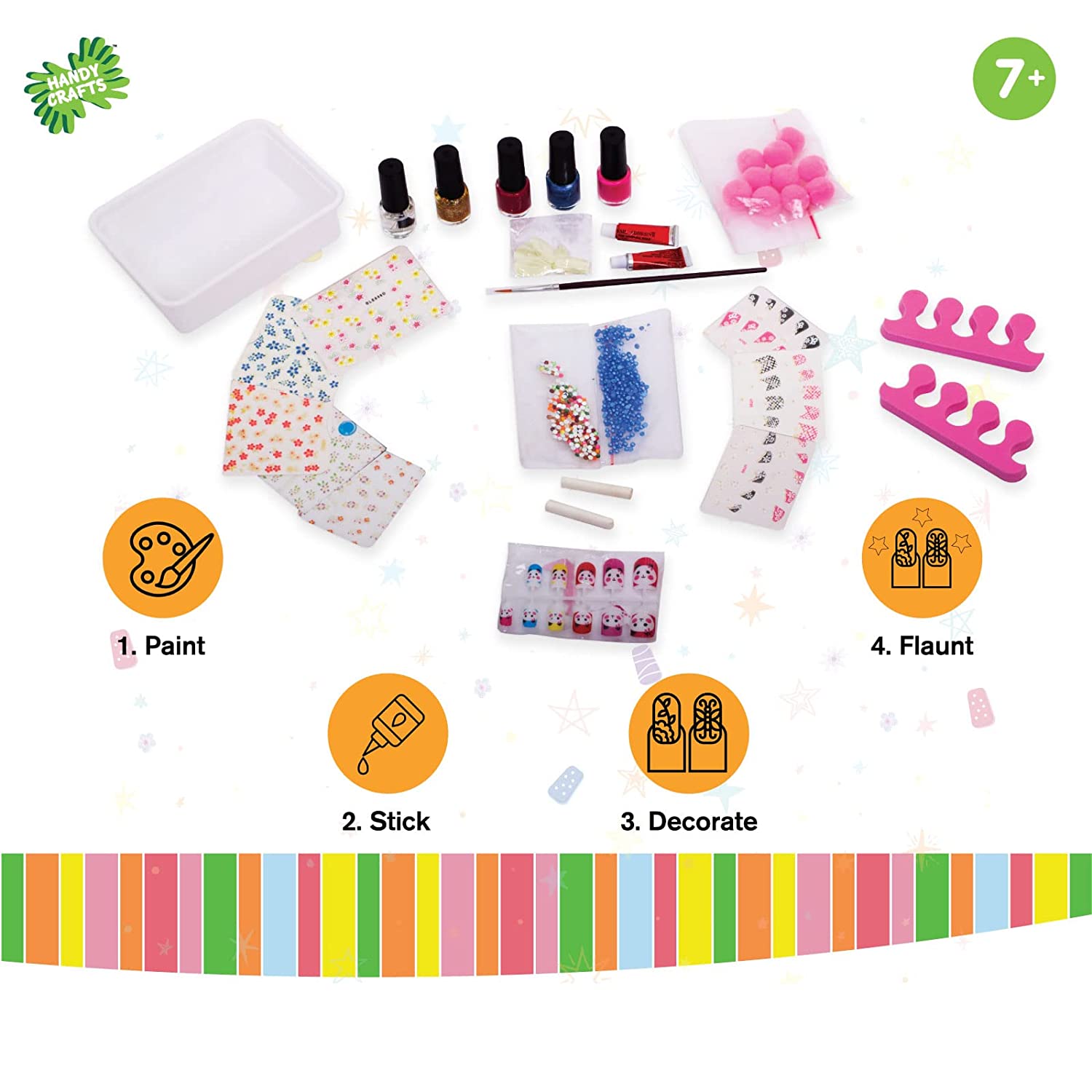 Funskool Handycrafts Nail Design Studio DIY Activity Kit for Girls Ages 7 and Above