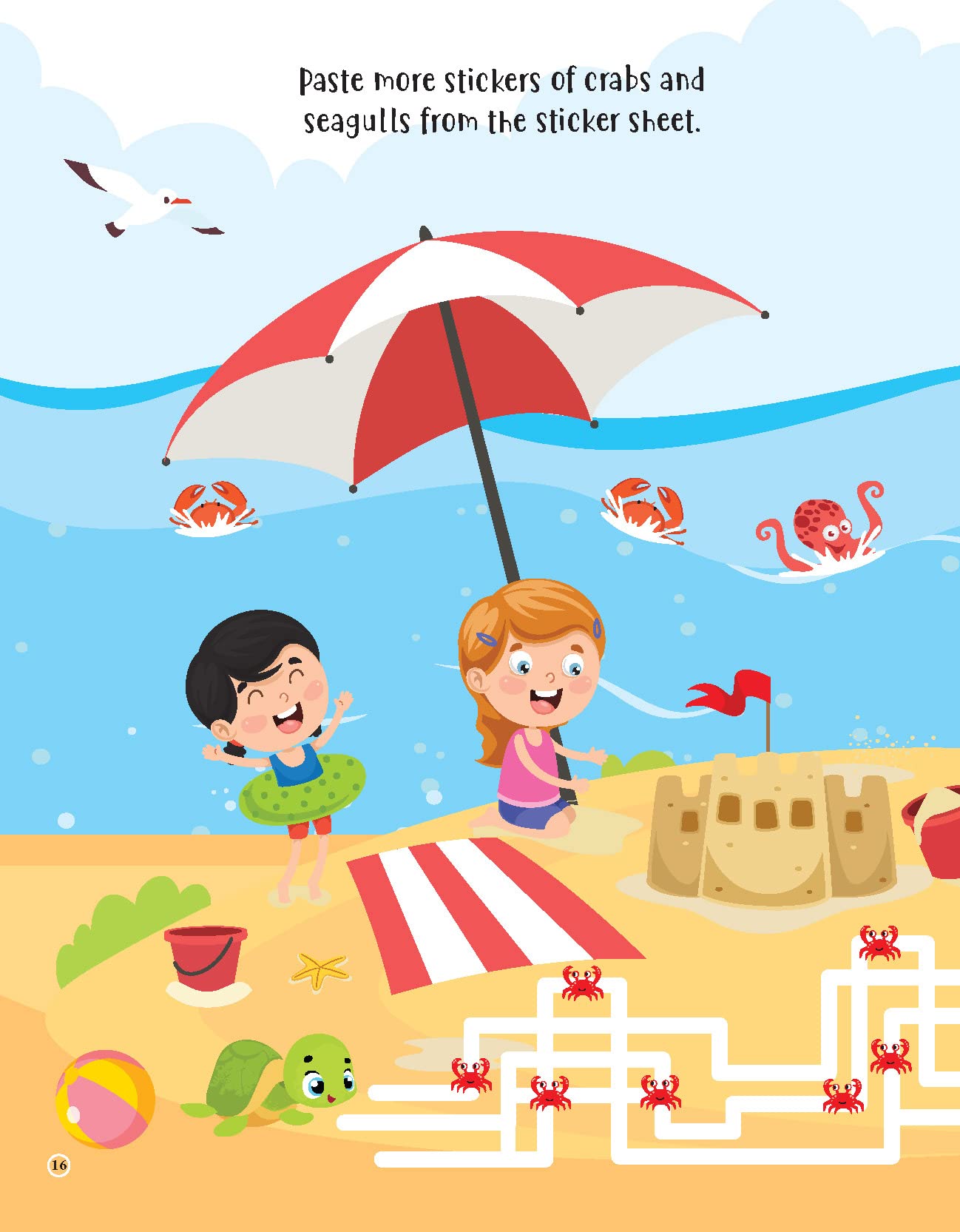 Dreamland 555 Stickers, Sea, Sun and Play - An Activity Book for Kids Ages 3+