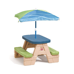 Step2 Sit and Play Picnic Table with Umbrella Outdoor Activity Toy for Kids