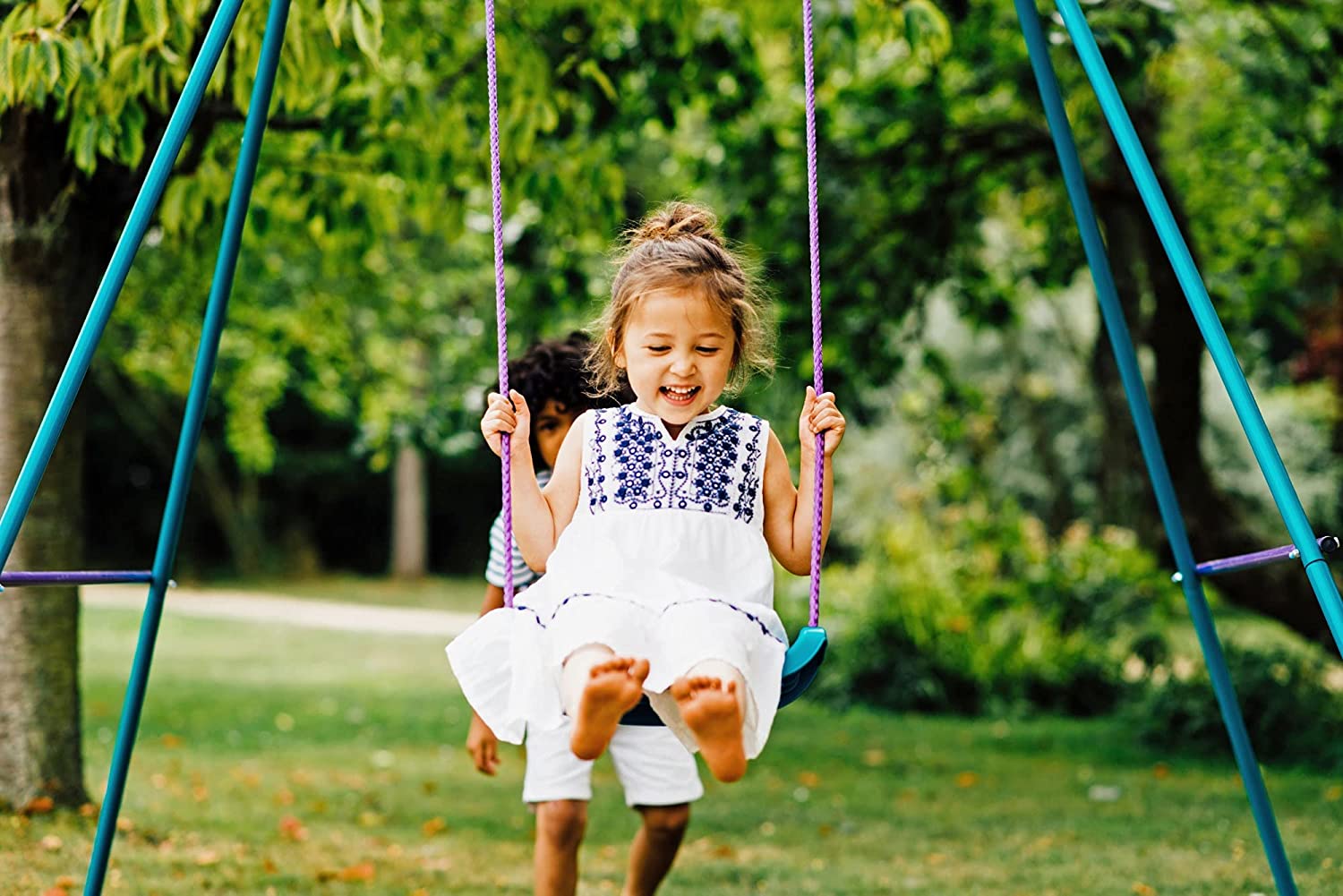 Plum Classic 2 in 1 Metal Swing Set for Kids Ages 2-5 Years