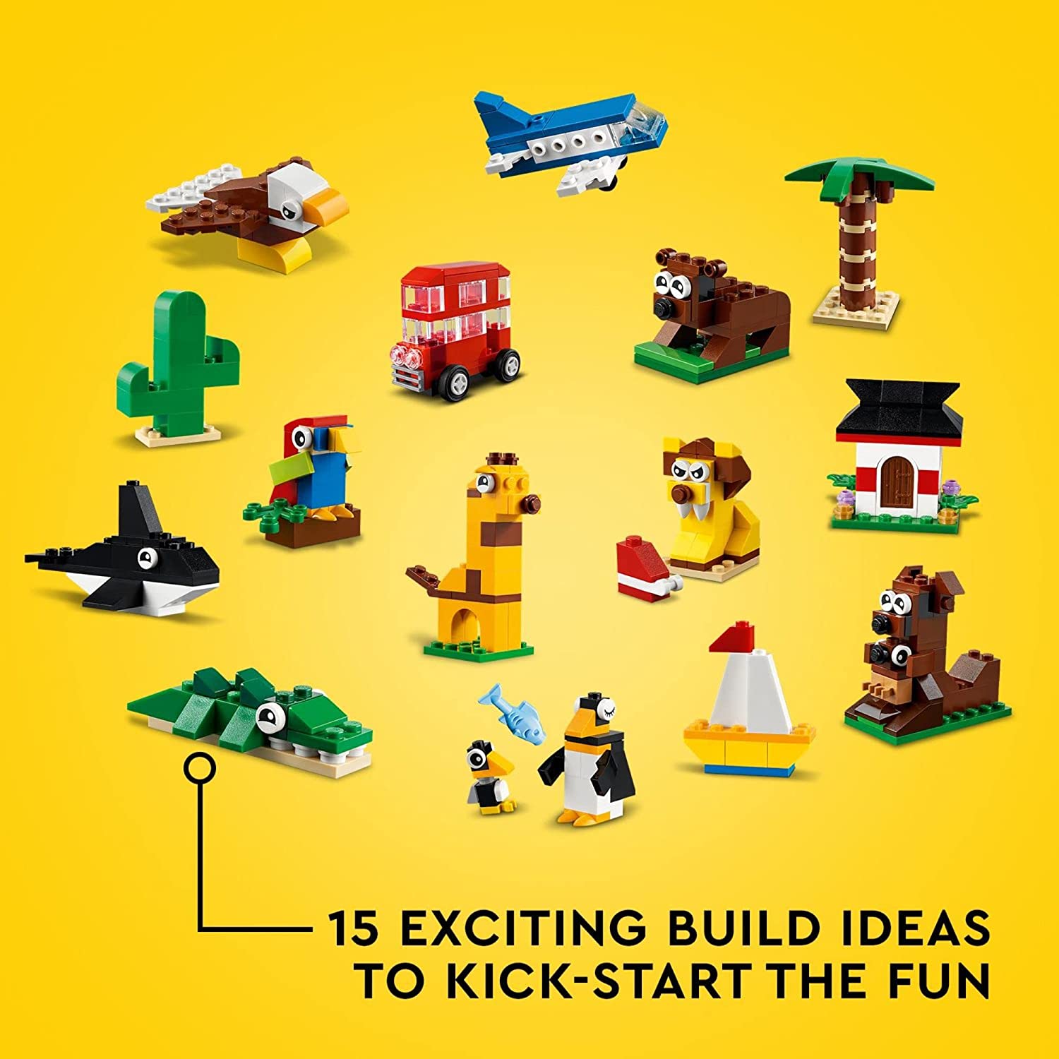 LEGO Classic Around The World with 15 Buildable Animal Figures Building Kit For Ages 4+
