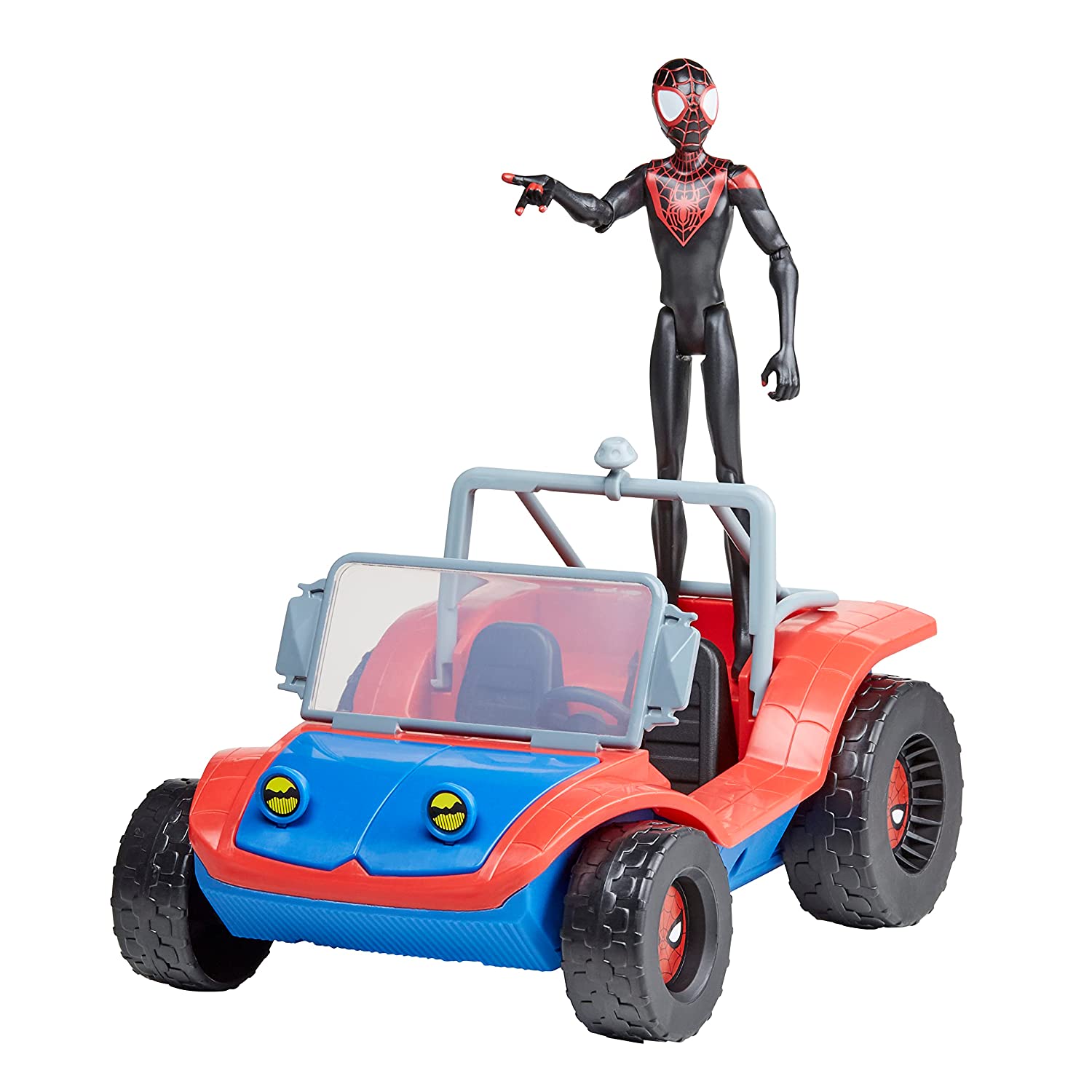 Marvel Spider-Man Spider-Mobile 6-Inch-Scale Miles Morales Action Figure with Vehicle for Kids Ages 4 and Up