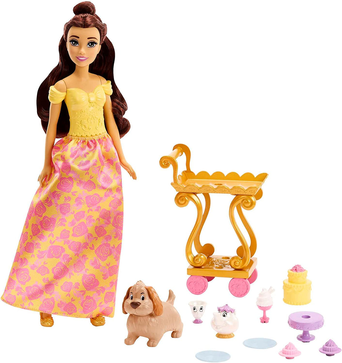 Disney Princess Belle Tea Time Fashion Doll & Playset for Kids Ages 3+