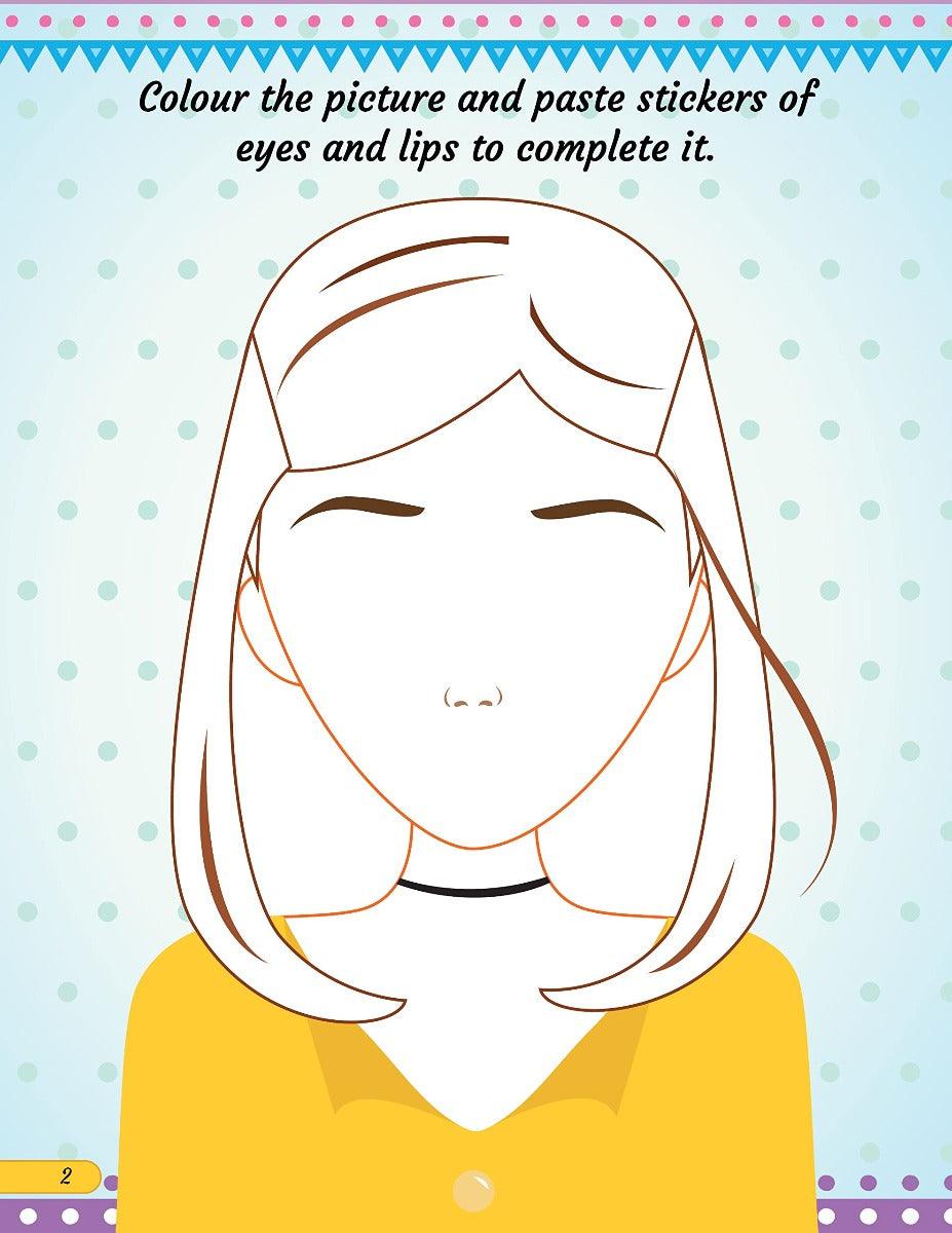 Make A Pretty Face with 100+ Stickers - Interactive Book for Kids Ages 5+ (English)
