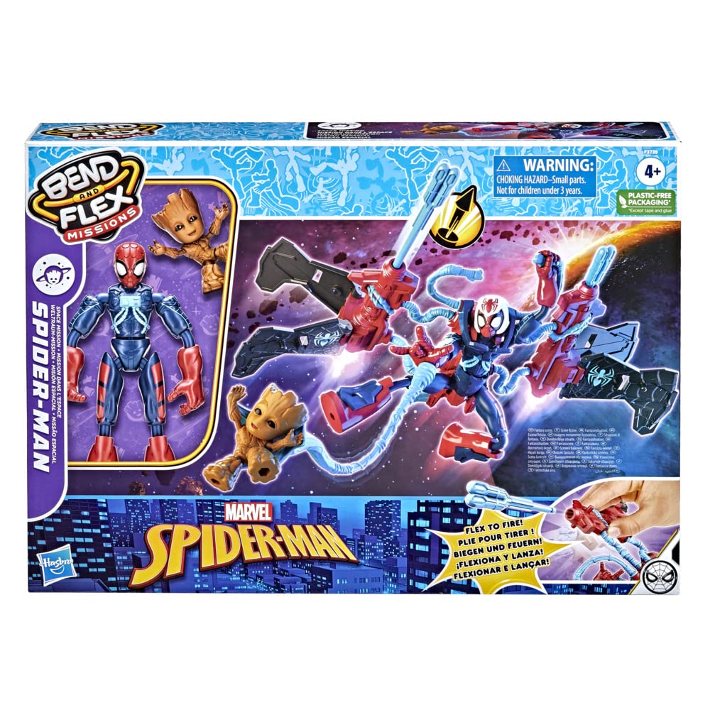 Marvel Spider-Man Bend and Flex Missions 6-Inch-Scale Spider-Man Space Mission Bendable Action Figure for Kids Ages 4 and Up
