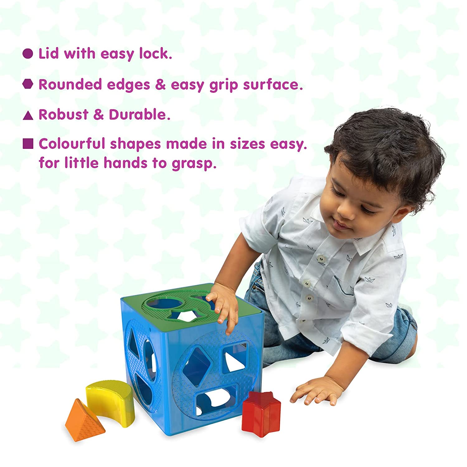 Funskool Giggles- 2 in 1 Shape Sorting Cube and Aeroplane Pull Along Toy Giftset for Toddlers