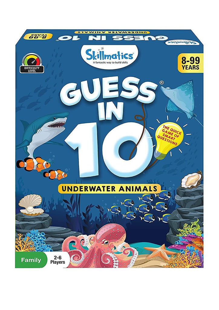 Skillmatics Guess in 10 Underwater Animals - Family Card Game for Ages 8+