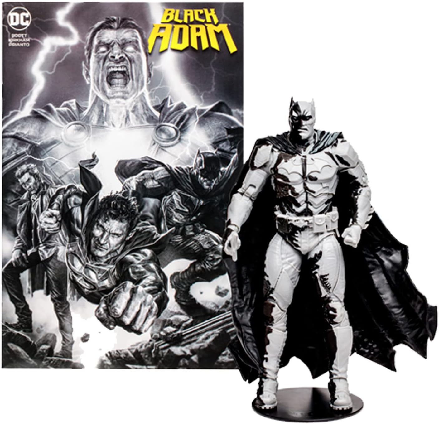 Mcfarlane Toys DC Direct - Batman (Line Art Variant) Gold Label 7 Inch Action Figure with Comic - Black Adam