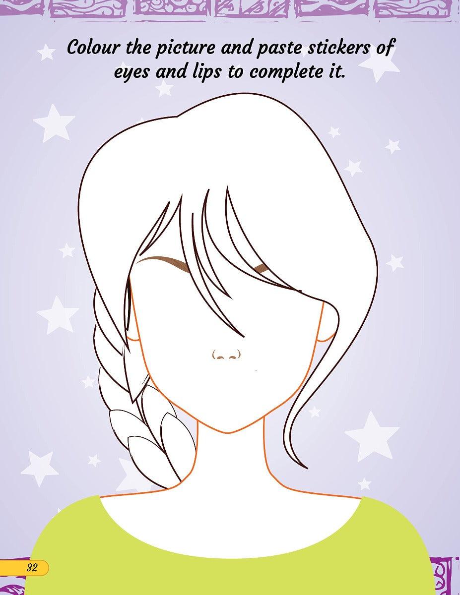 Make A Pretty Face with 100+ Stickers - Interactive Book for Kids Ages 5+ (English)