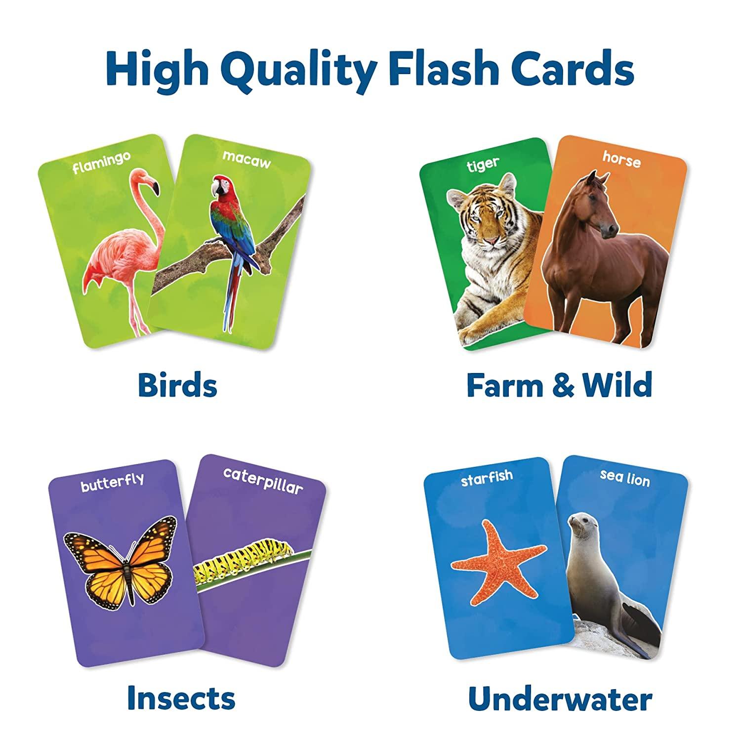 Skillmatics First 100 Animals - 3 in 1 Educational Flash Cards for Ages 2+ - FunCorp India