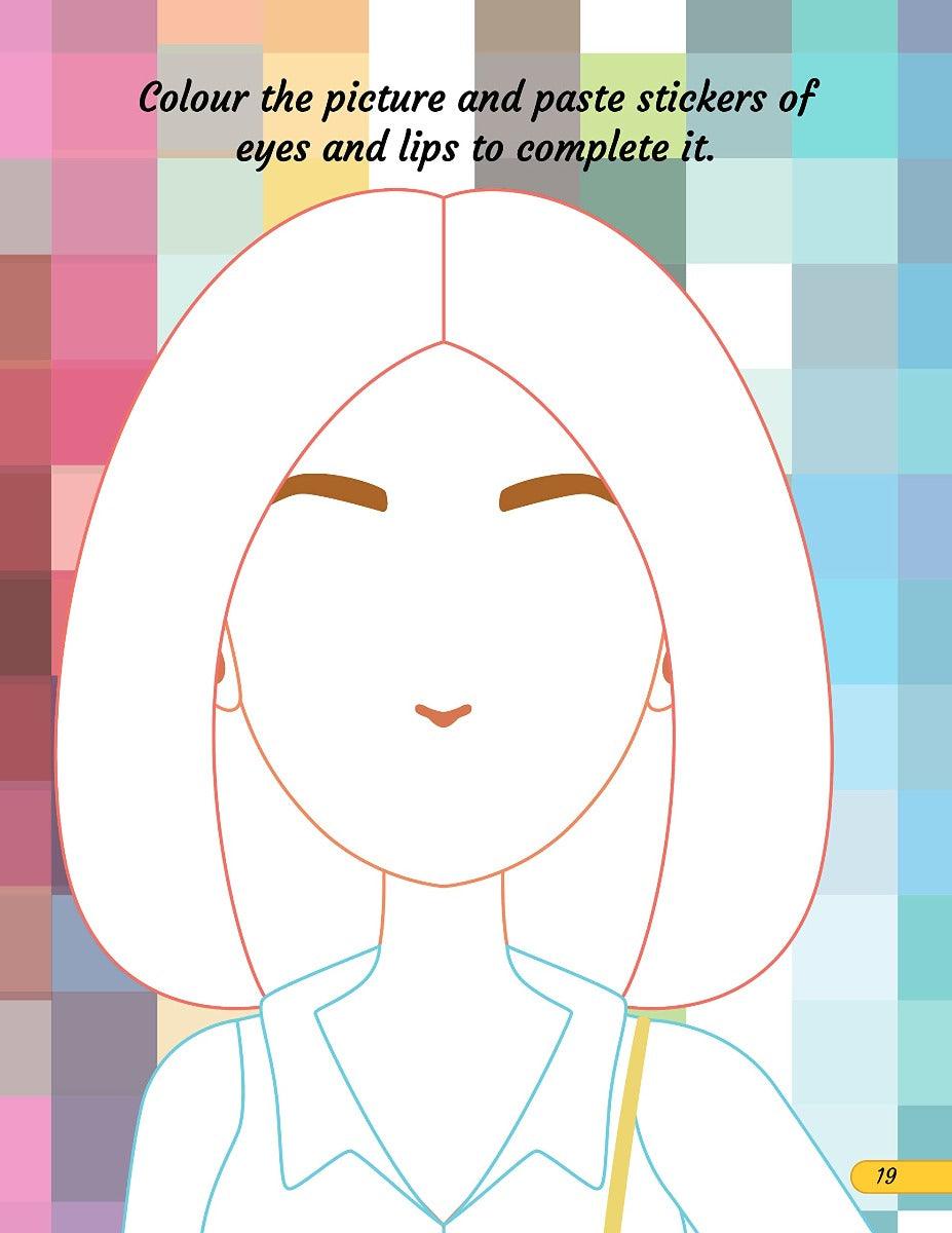 Make A Pretty Face with 100+ Stickers - Interactive Book for Kids Ages 5+ (English)