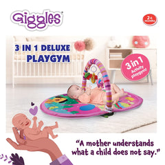 Funskool Giggles 3 In 1 Deluxe Playgym, Pink For Ages 0-3 Years