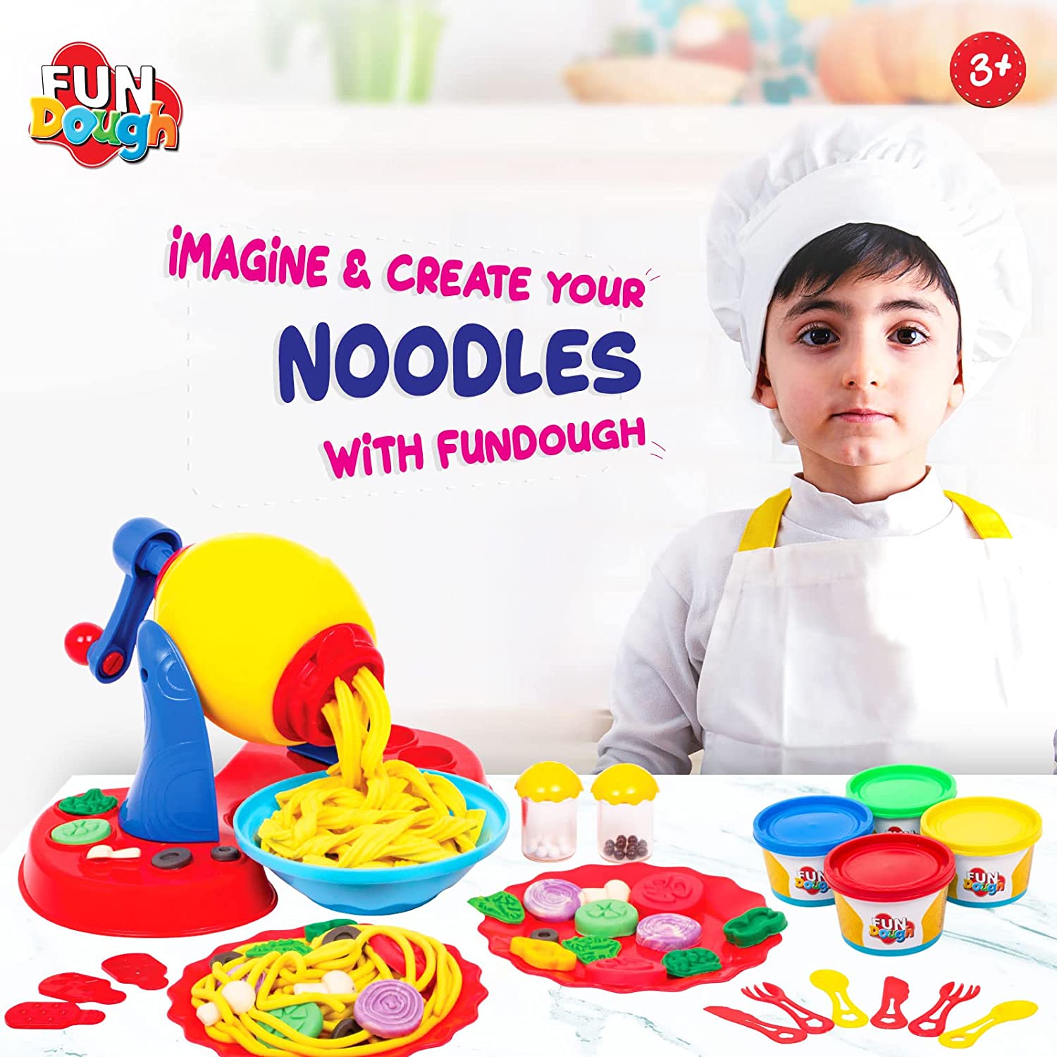 Funskool Fundough Noodle Party Playset for Ages 3 Years and Above