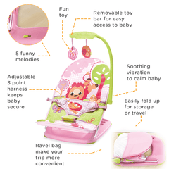 Mastela Fold Up Infant Seat Pink - For Ages 0-1 Years