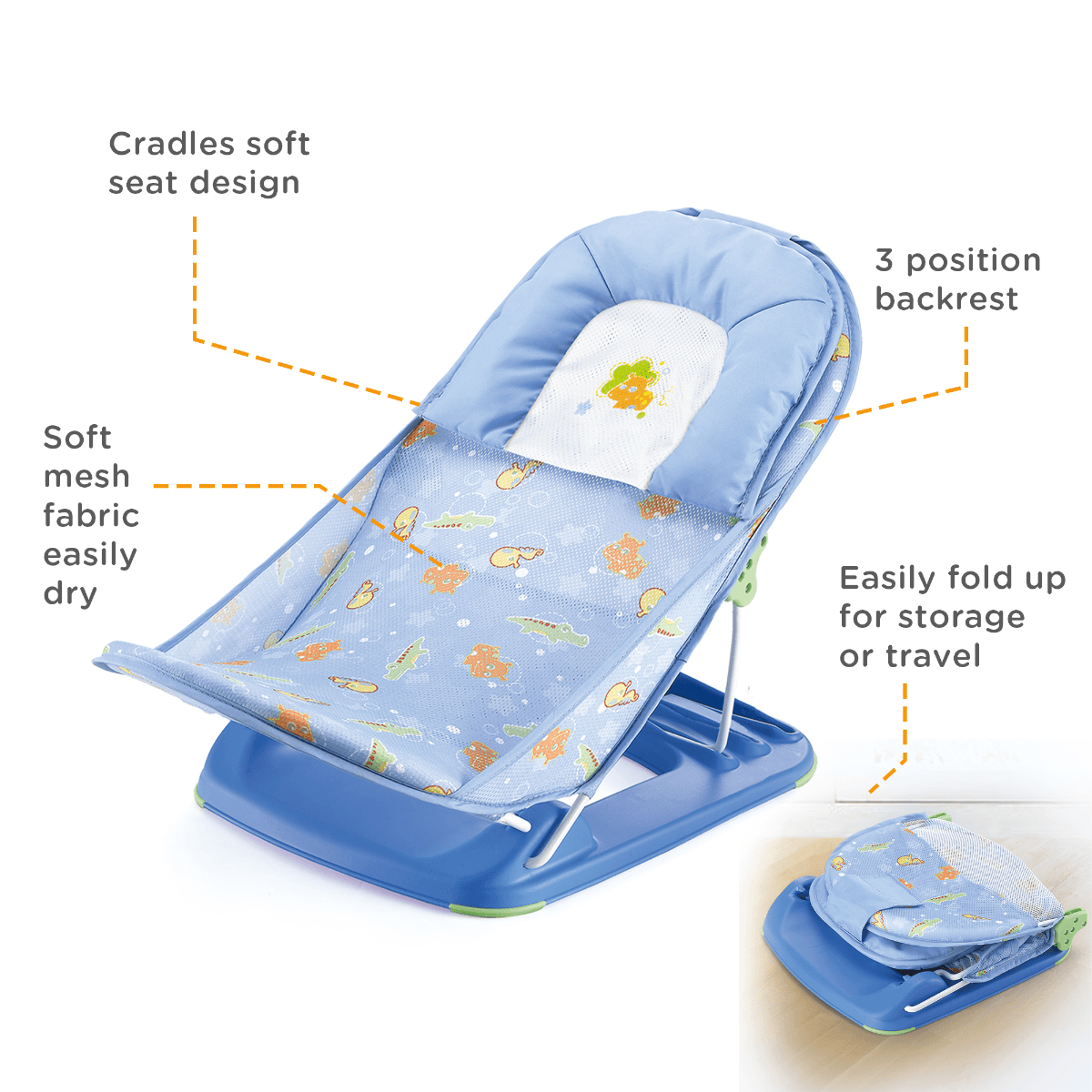 Mastela Deluxe Baby Bather Dark Blue P1 - For Ages 0-1 Years
