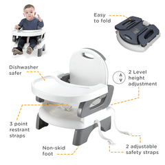Mastela Folding Booster Seat Grey - For Ages 0-4 Years