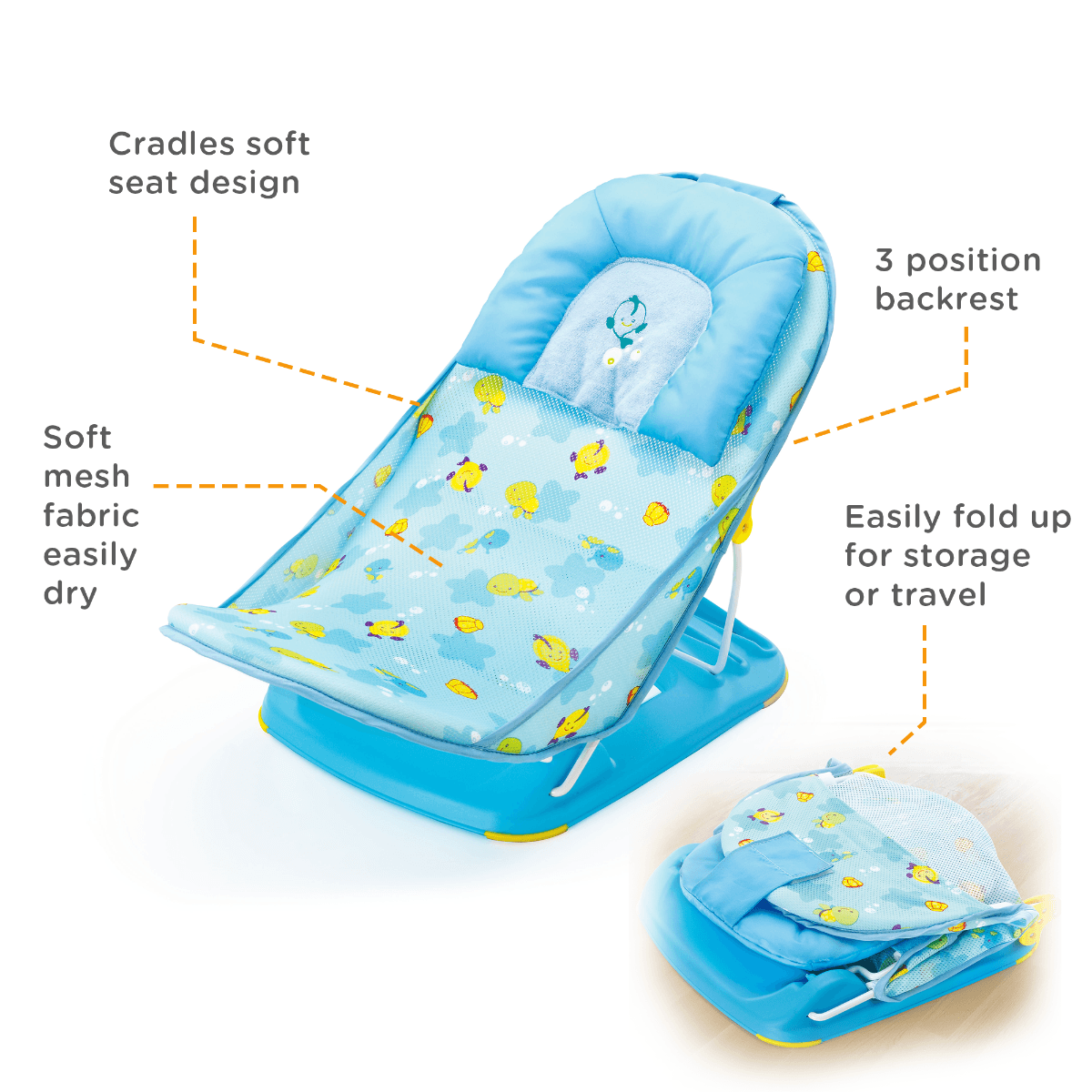 Mastela Deluxe Baby Bather Ocean Blue P2 - For Ages 0-1 Years