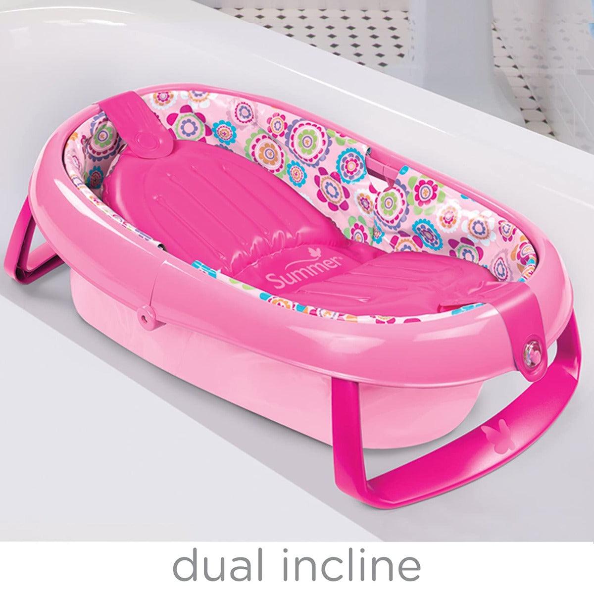 Summer Infant Easystore Comfort Tub Bath Tub Pink - Bath Tub For Ages 0-12 Months