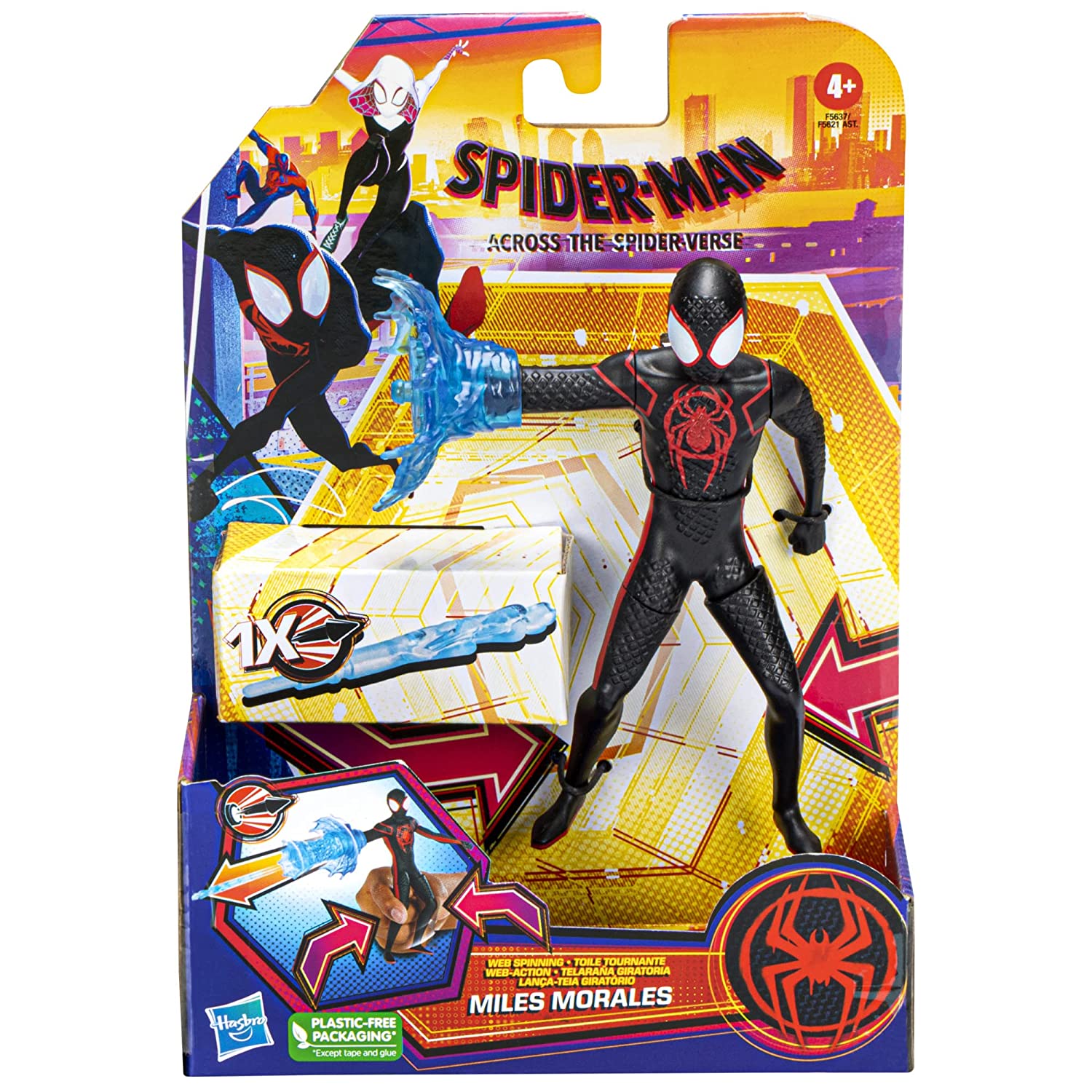 Marvel Spider-Man: Across The Spider-Verse 6-Inch-Scale Web Spinning Miles Morales Deluxe Action Figure for Kids Ages 4 and Up